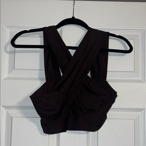 Women's dark brown Cross-Back Top